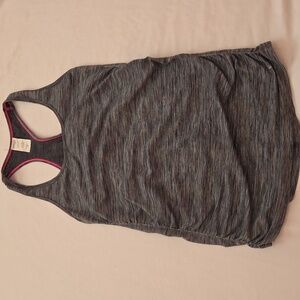 Danskin Gray Racer Back Tank Top Size Large Stretch On Sides